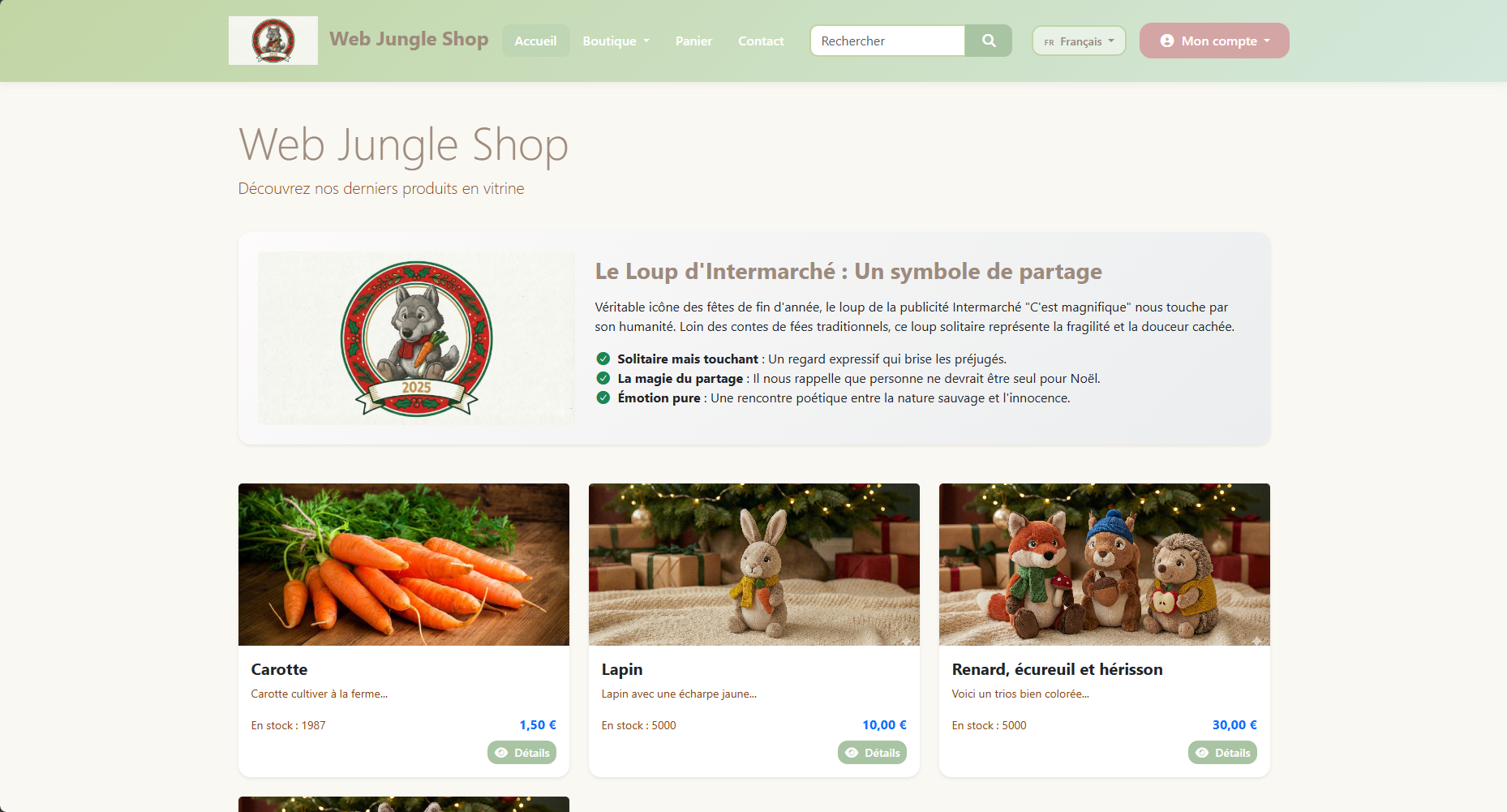 Site Boutique en ligne